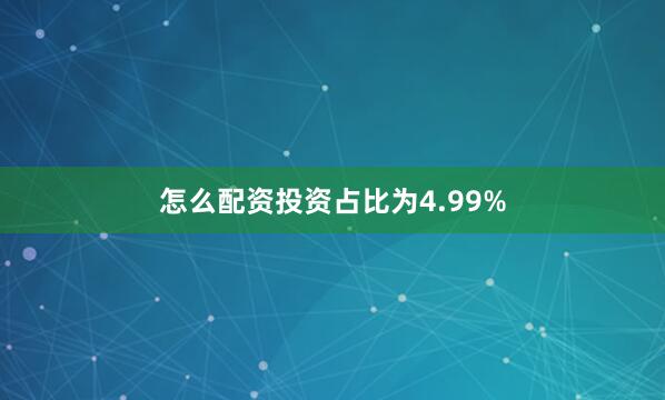 怎么配资投资占比为4.99%