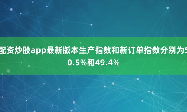 配资炒股app最新版本生产指数和新订单指数分别为50.5%和49.4%